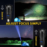 7-mode rechargeable flashlights, 2-pack, high lumens, adjustable, tactical LED flashlights