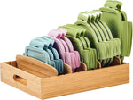 Bamboo Kitchen Cabinet Organizer for Food Storage Container Lids