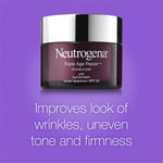 Neutrogena Triple Age Repair Face Moisturizer with Hexinol & Vitamin C, Anti-Wrinkle Cream with SPF 25, 1.7 oz for Women & Men