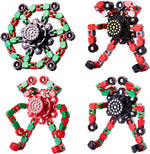 Valentines Day Gifts Transformable Fidget Spinners Toys 4 Pcs for Kids and Adults Stress Relief Sensory Toys for Boys and Girls Age 8-13 Fingertip Gyros Easter Basket Stuffers for Teens