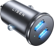 Dual USB-C Car Charger with 90W Power Delivery for iPhone and Samsung