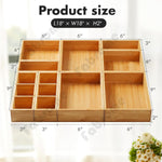 Bamboo Wood Drawer Organizer Set for Kitchen Bathroom Office