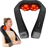 Shiatsu neck and back massager with heat, 4D deep tissue kneading for leg and full body muscle pain relief, ergonomic design