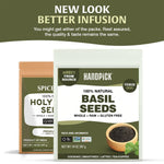 HANDPICK Holy Basil Seeds (397g/14oz) | 2x More Fiber than Chia | Edible Basil Seeds, Gluten free, Raw Sabja, Tukmaria Seeds | Prebiotic | Packed in Resealable Zip Lock Pouch (Packaging may vary)