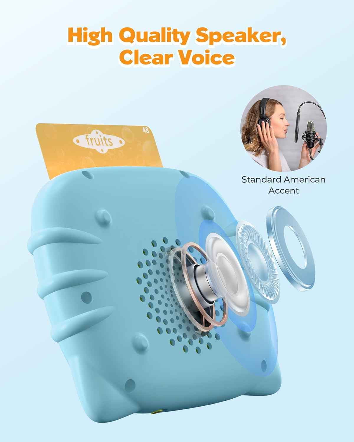 Talking Flash Cards for Toddlers 1 2 3 4 Year Olds, Montessori Language Learning with 224 Words, Pocket Speech Therapy and Autism Playthings, Children's Sensory Educational Device