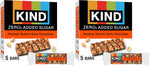 Kind Zero Added Sugar Snacks Bars, Dark Chocolate Nuts & Sea Salt, Gluten Free, High Fiber, Keto Snacks, 5g Protein, 5 Count