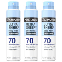 neutrogena ultra sheer body mist sunscreen spray, 3-pack, broad spectrum spf 70, non-greasy & water resistant