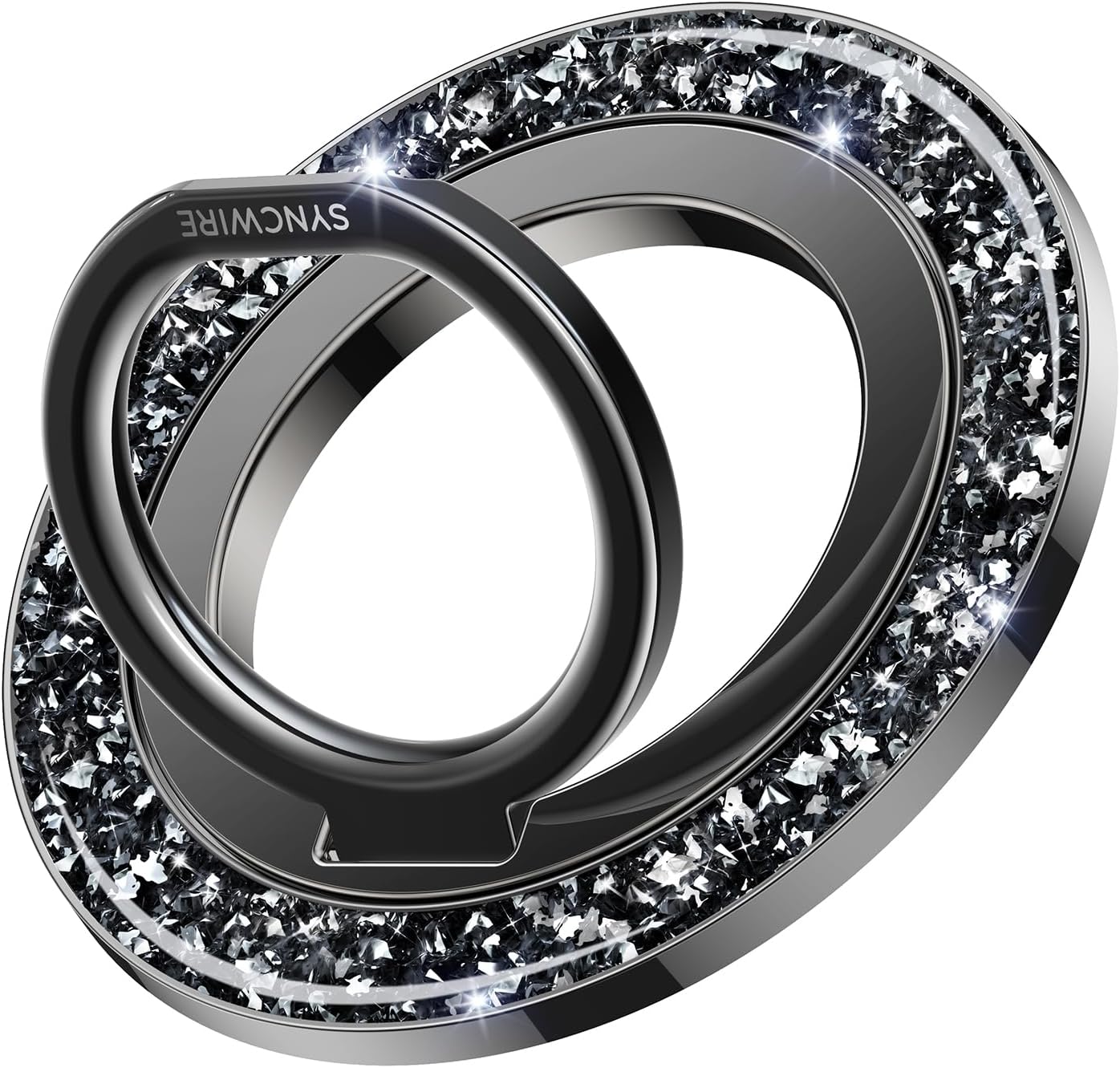 SYNCWIRE Upgraded Magnetic Phone Ring Holder for MagSafe, Magnet Cell Phone Grip Stand Finger Ring Kickstand Two-Sided Magnetic Compatible with iPhone 16 Pro Max 15 14 13 12 MagSafe Accessories