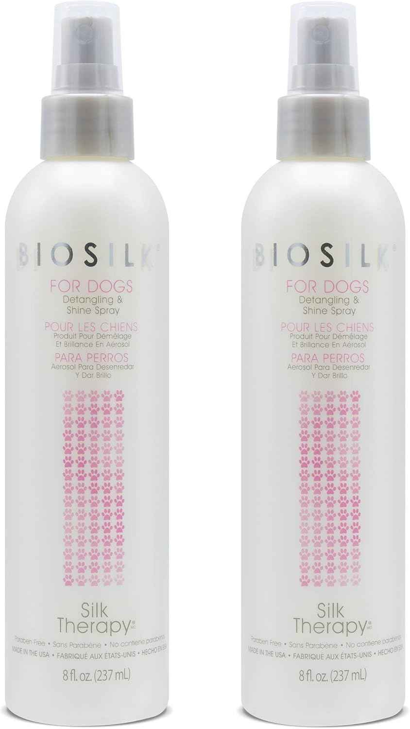 BioSilk Therapy Detangling Plus Shine Protecting Mist for Dogs | Best Detangling Spray For All Dogs and Puppies
