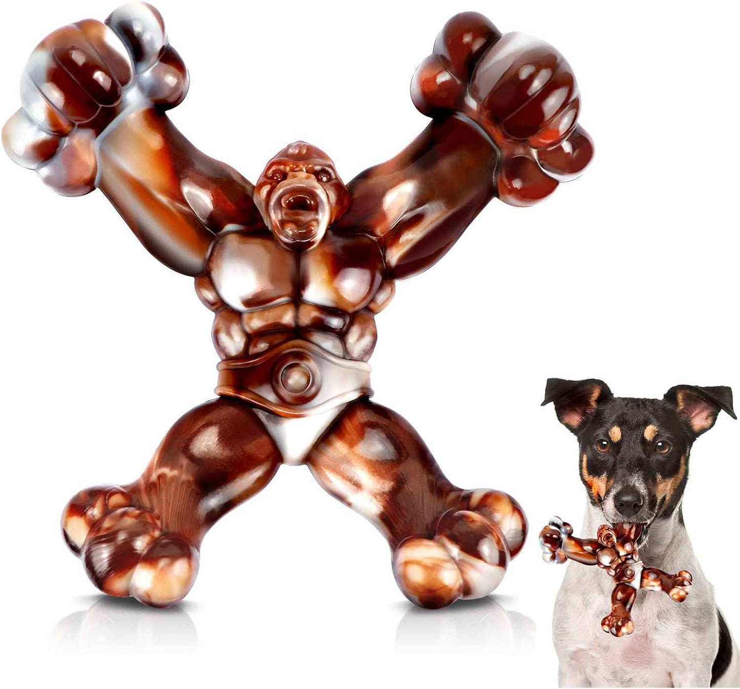 WinTour Tough Dog Toys for Aggressive Chewers, Indestructible Dog Chewers for Medium & Large Breeds, Squeaky Durable Chew Toys to Keep Them Busy, Reduce Boredom, Teeth Cleaning, Bacon Flavor