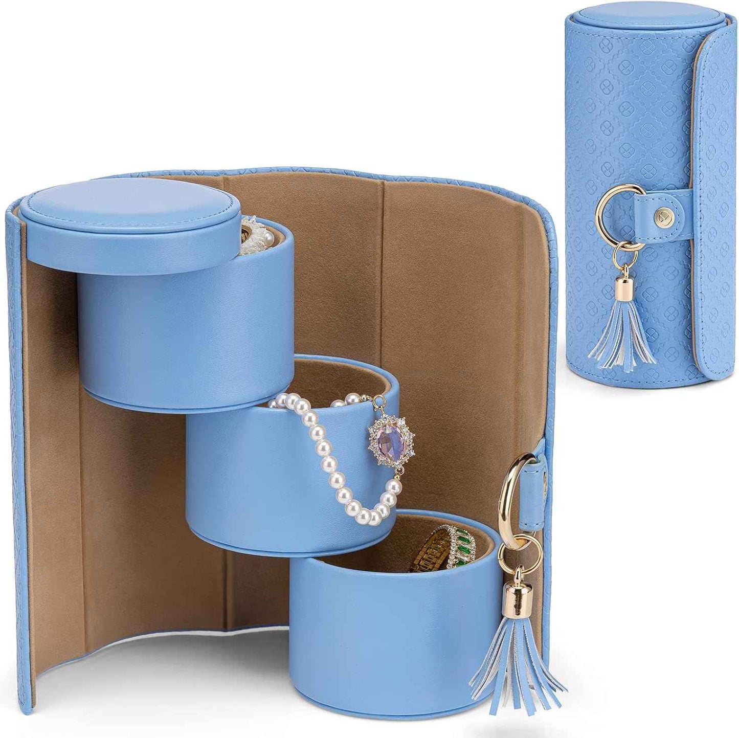 Vlando Wedding Gifts for Women, Travel Jewelry Box, Bridal Shower Gifts, Bridesmaid Gifts for Wedding Day Bride Gifts, Bridesmaid Proposal Gifts, Travel Jewelry Organizer - Green