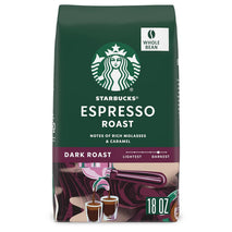 starbucks whole bean dark roast espresso coffee 18oz 100% arabica