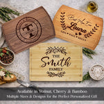 Personalized cutting board made from solid wood with deep laser engraving