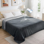 loobani reversible waterproof twin bed blanket 60x80 soft flannel pet couch protector grey