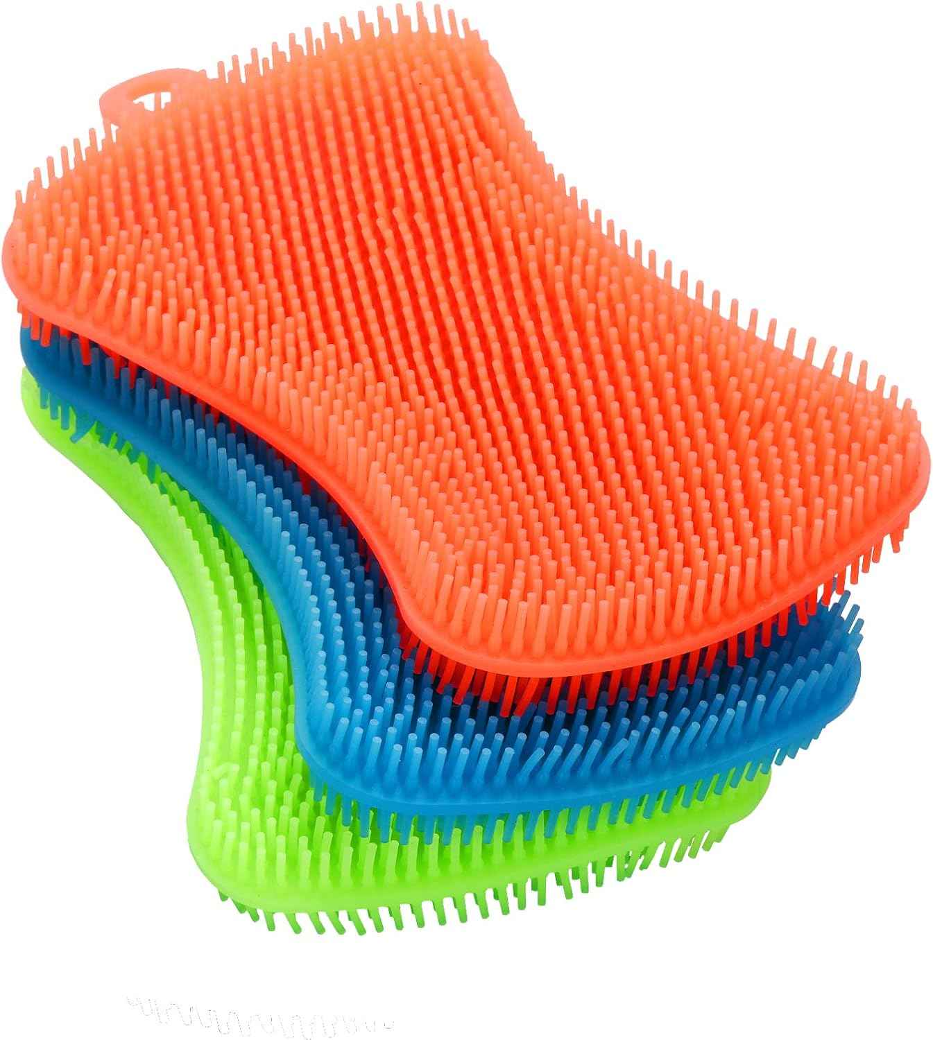 3PCS OstWony Silicone Dish Sponges, Super Food-Grade Silicone Sponges, Multi-Purpose and Efficient Sponge Kitchen Gadgets, Especial Delicate Kitchen Sponge Brush