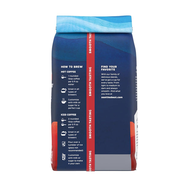 Seattle's Best 6th Ave Bistro Dark Roast Ground Coffee, 3 x 12 oz Arabica Bags
