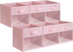 Storage Cube Organizer 6 Pack Pink Fabric Bins for Shelves Closet