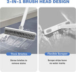 setsail grout cleaner brush long handle v-shaped floor scrub for bathroom tile kitchen garage