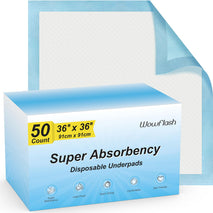 36" x 36" Disposable Underpads, 50 Count, Super Absorbency for Babies, Pets & Adults - Leakproof & Quick Drying