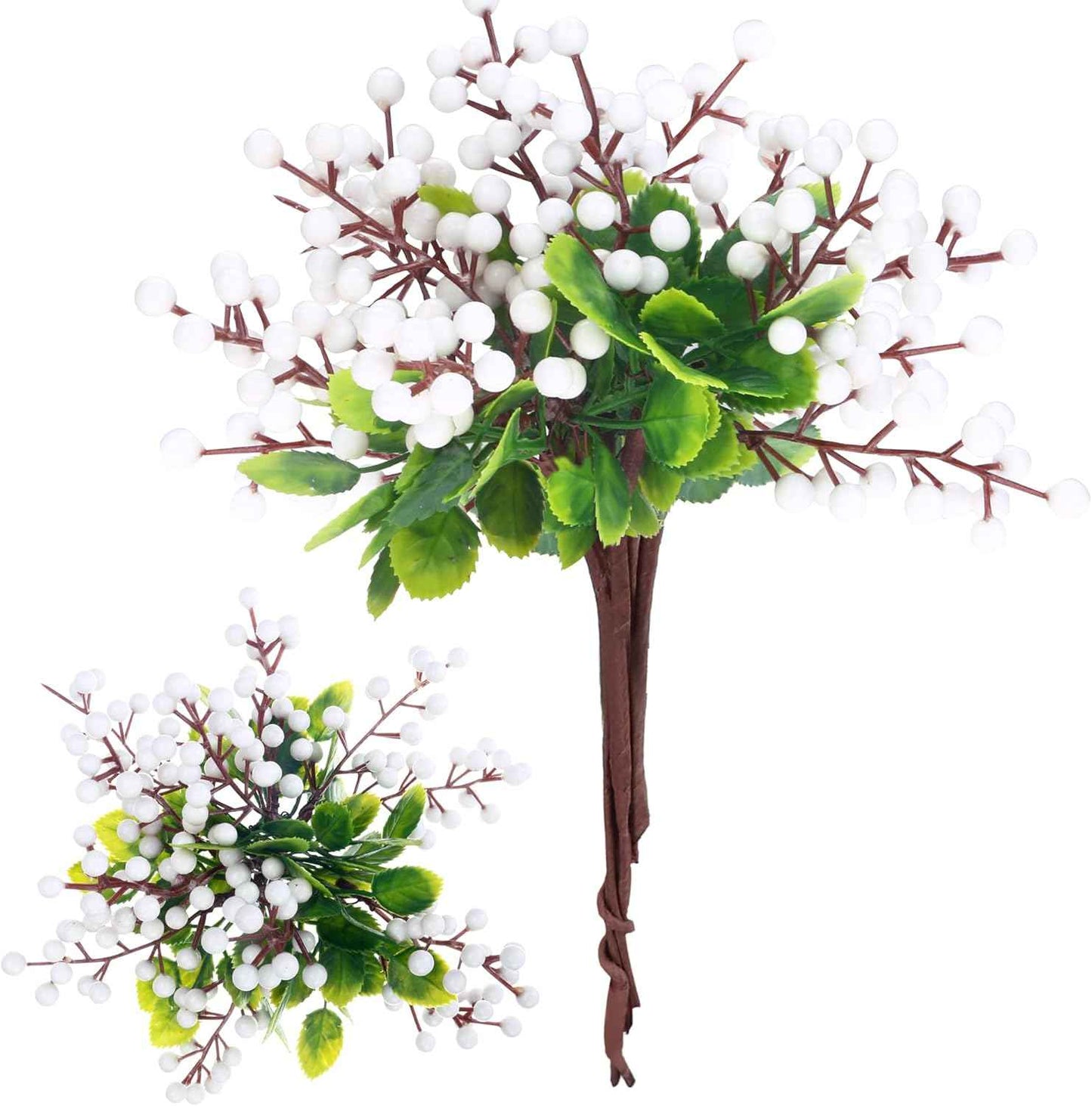 Felice Arts 6 Pack Christmas Picks Artificial Red Berry Stems Fake Holly Berries for Xmas Tree Ornaments DIY Wreath Vase Fireplace Decor