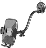 Solid Car Truck Phone Mount Holder with 14-Inch Gooseneck Long Arm, Windshield Window Mobile Holders w/Industrial-Strength Suction Cup, Anti-Shake Stabilizer Compatible All Cell Phones iPhone