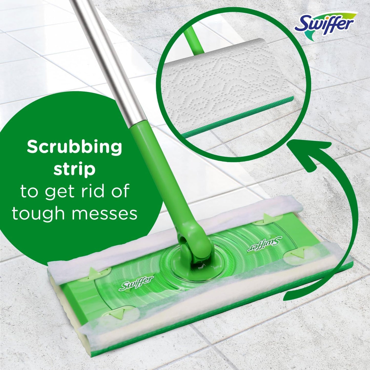 Swiffer Sweeper 2-in-1 Mops for Floor Cleaning, Dry and Wet Multi Surface Floor Cleaner, Sweeping and Mopping Starter Kit, Includes 1 Mop + 19 Refills, 20 Piece Set