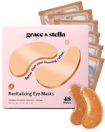 grace & stella Retinol Under Eye Patches for Puffy Eyes & Dark Circles - Restoring Gel Under Eye Masks with Hyaluronic Acid - Purple, 24 Pairs for Women