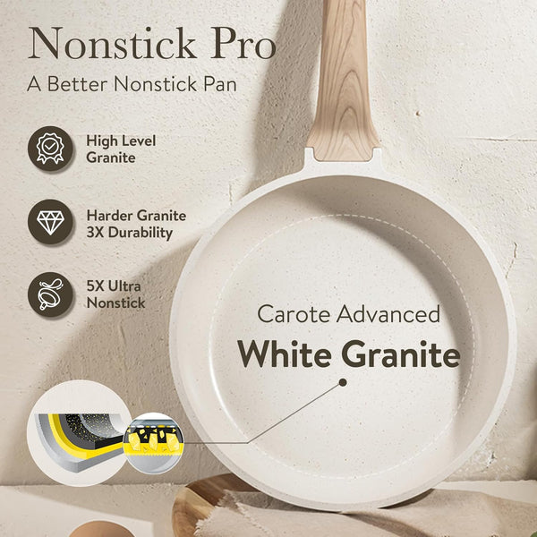 14-piece non-stick cookware set with utensils and pan protectors
