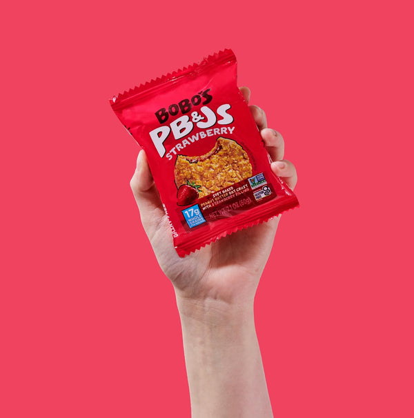 Bobo's Strawberry PB&J Oat Snacks, Gluten-Free, Non-GMO, Plant-Based, Whole Grain Oats