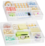 2 Pack Desk Drawer Organizer with Adjustable Compartments and 5 Dividers