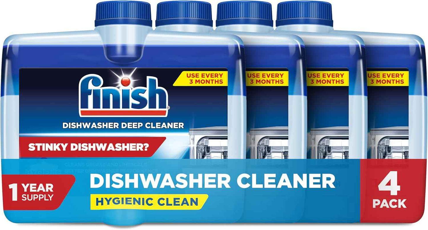 Finish Dishwasher Cleaner Liquid, Deep Cleans Hidden Grease & Limescale, Fights Odors & Maintains Performance, 3 Month Supply, 8.45oz, 1 Bottle