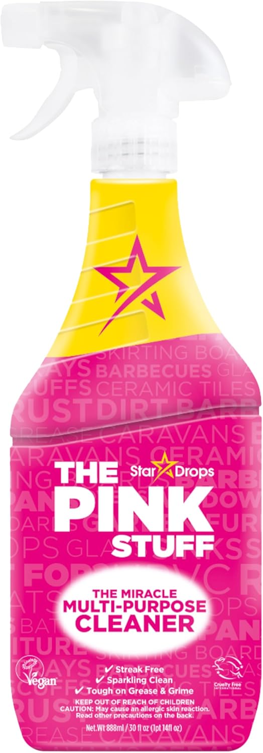 Stardrops The Pink Stuff Miracle Multi-Purpose Cleaner – Removes Grease, Grime, and Stains on Kitchens, Bathrooms, Floors, and More, 25 fl Oz