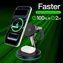 2026 3 in 1 Charging Station for Apple Compatible with Magsafe Charger Stand for iPhone 17 16 15 14 13 12 Wireless Charging Station for AirPods Wireless Charger for iWatch Series