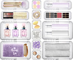 14-piece clear drawer organizer set for versatile storage