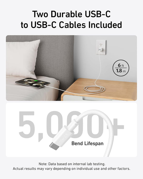 Anker USB C Charger Block, 20W PIQ 3.0 Compact Fast Charging for iPhone 17/16/15 and More Series, Galaxy, Pixel 4/3, iPad (2 Pack & 2 Cable)