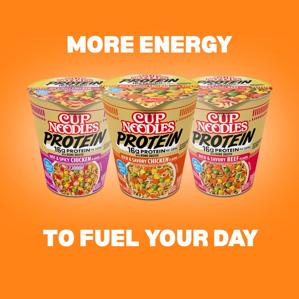Nissin Cup Noodles Protein Ramen Chicken Flavor with Bone Broth 16g Protein 6 Pack