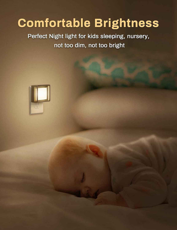 DORESshop LED Night Light, Night Lights Plug Into Wall [2 Pack] with Dusk-to-Dawn Sensor, Dimmable Nightlights, Adjustable Brightness for Bathroom, Hallway, Bedroom,Kids Room,Stairway,Soft White