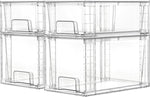Vtopmart Clear Stackable Storage Drawers for Kitchen and Bathroom Organization
