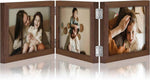 decorUhome Triple 4x6 Picture Frame Vertical, Engineered Wood Trifold Photo Frame with Plexiglass for Tabletop Display, 4x6, Black