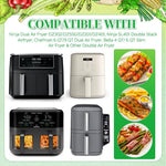 BYKITCHEN 300PCS Air Fryer Liners for Ninja Dual Airfryer, Rectangle Disposable Air Fryer Parchment Paper Compatible with Ninja DZ201/ DZ401/ DZ550, Bella Slim Airfryer &More, Air Fryer Accessories