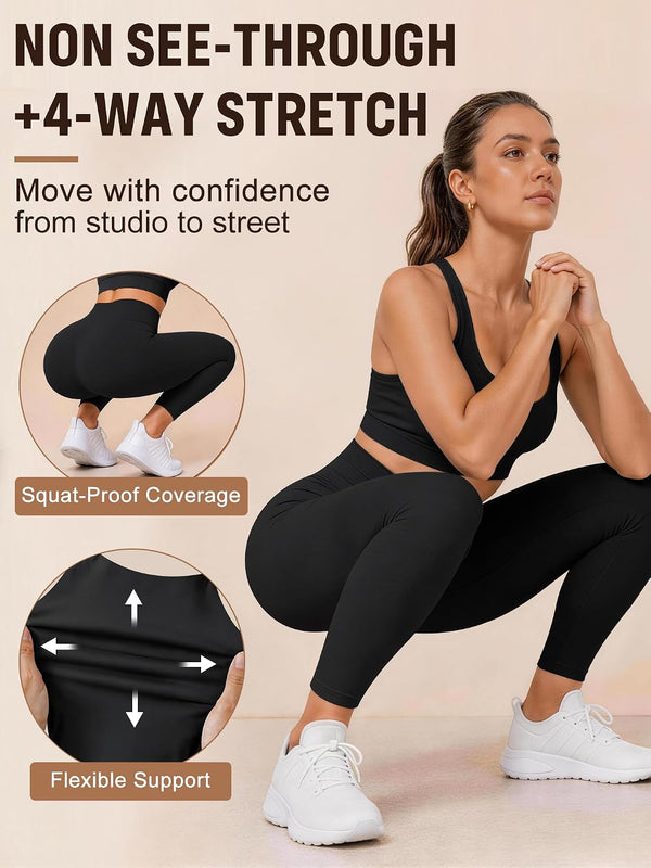 Laite Hebe Leggings for Women - High Waisted Full Length Buttery Soft Yoga Pants for Workout Athletic Daily