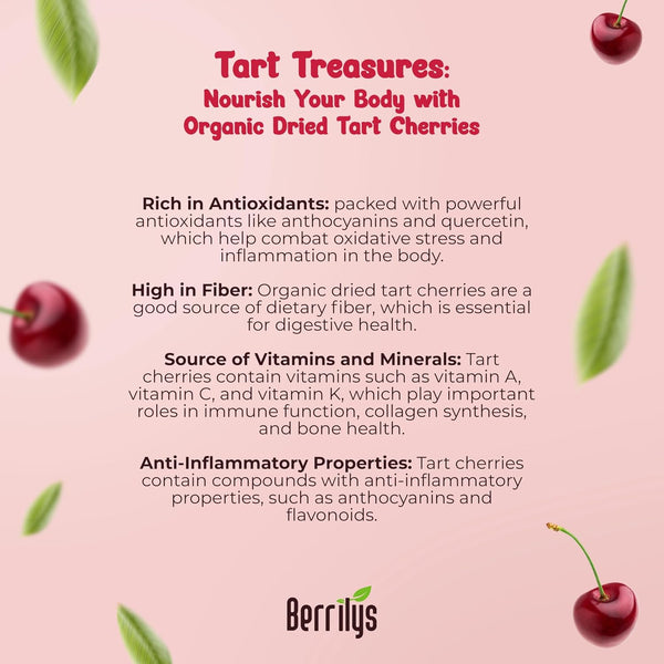Organic Dried Tart Cherries for Snacking and Baking