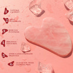 BAIMEI IcyMe rose quartz jade roller and gua sha for radiant skin, redness reducing self-care tools for men and women