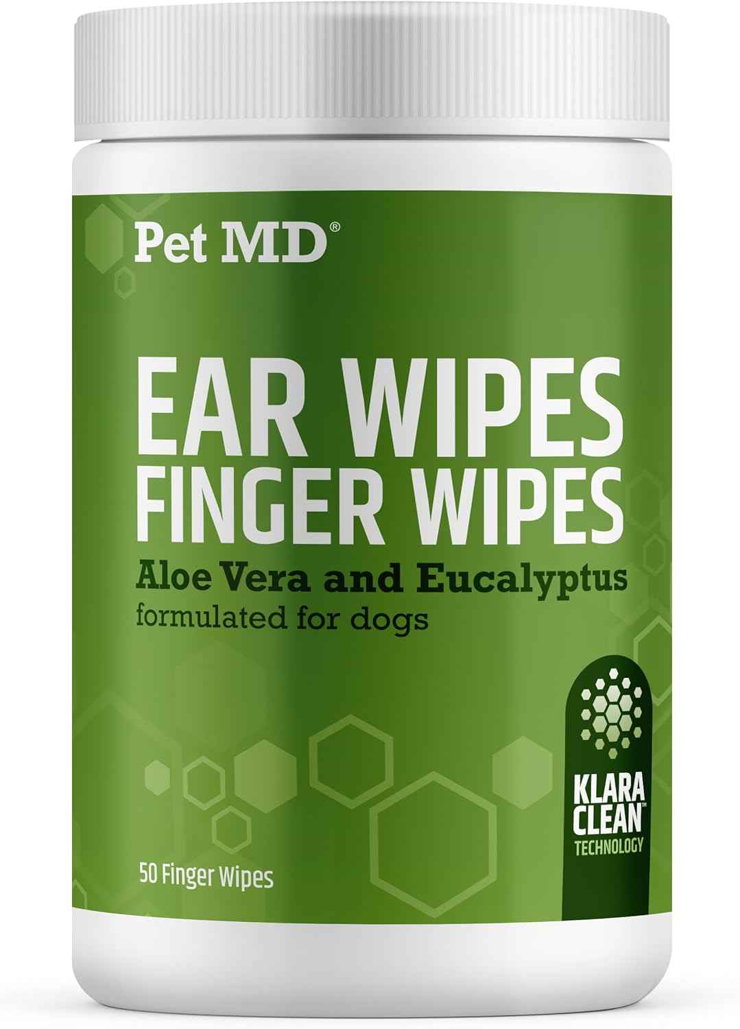 Pet MD - Dog Ear Cleaner Wipes - Otic Cleanser for Dogs to Stop Ear Itching, and Infections with Aloe and Eucalyptus - 100 Count