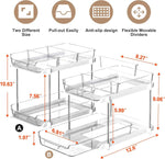 Delamu 2-Tier White Bathroom Under Sink Organizer, Stackable, 2-Pack, Durable, Customizable