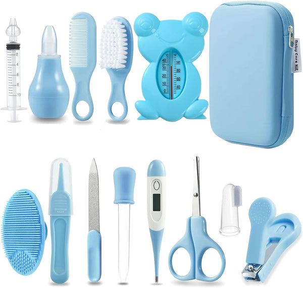 PandaEar Baby Blue Safety Kit for Newborns and Toddlers with Comb, Brush, and More
