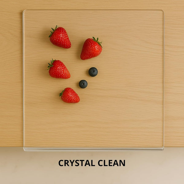 Acrylic cutting board with counter lip for kitchen countertop protection