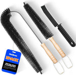 Holikme Dryer Vent Cleaner Kit 2 Pack - Household Cleaning Supplies 304 Stainless Steel Dryer Lint Brush Home Essentials for Lint Trap Dust Vacuum Brush