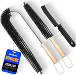 Holikme 3 Pcs Dryer Vent Cleaner Kit, 304 Stainless Steel Replacement Lint Brush for Clothes Dryer Vent Trap, Cleaning Brush & Flexible Crevice Tool