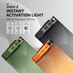 Olight imini 2 EDC rechargeable keychain flashlight, 50 lumens, compact and portable mini LED keyring light with built-in battery, ideal for everyday carry and emergencies, black